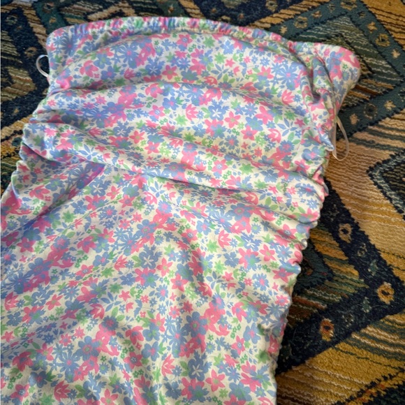 PRINCESS POLLY STRAPLESS FLORAL SCRUNCH DRESS SIZE 4 US - Picture 2 of 3